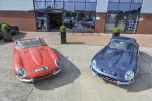 1239409_E-Type Roadster Chassis No 850092 (left) and E-Type Coupe Chassis No 860005 (right) left Jaguar's factory in 1961, reunited today at CMC